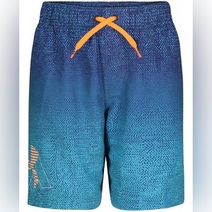 NWT Under Armour Blue Orange Swim Trunks Youth Large